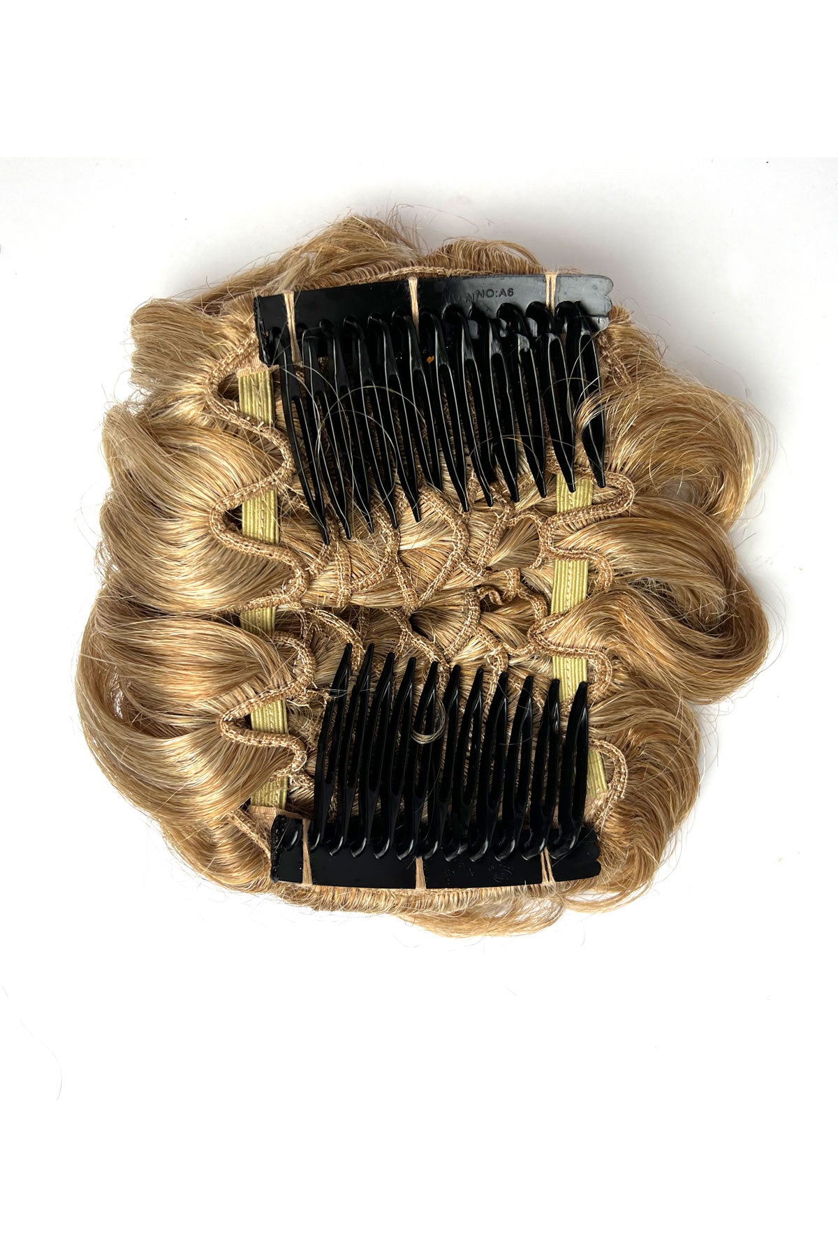 Hair poodle clip-in hairpiece bun vintage style 1950s: Lucille blonde 24BH613