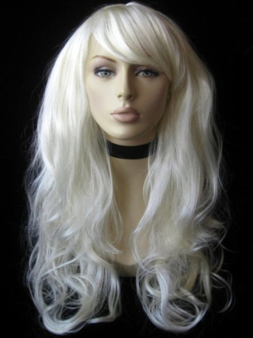 Long Platinum Blonde Wig (White Wig) Loose Curls: Andreana