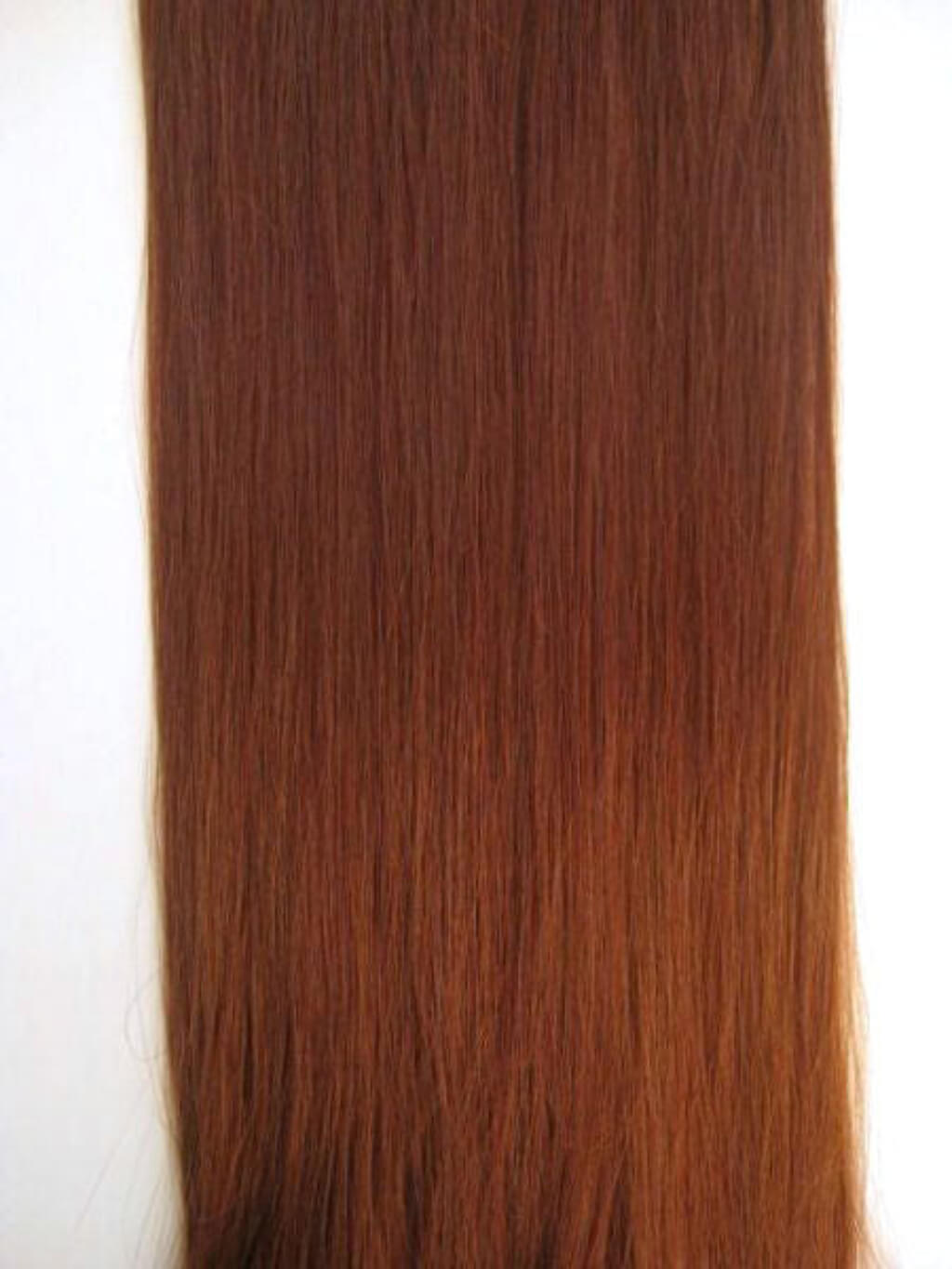 Clip-in hair extensions, 6 piece, full head, 150g copper 130