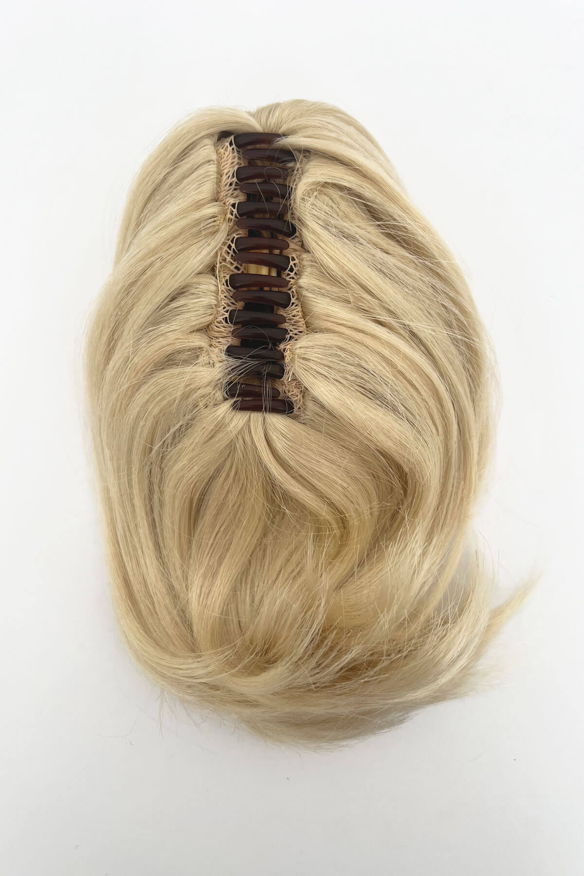 Short beehive ponytail hairpiece: Sherri creamy blonde 613