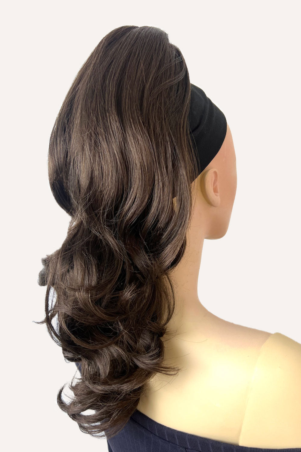 Ponytail hairpiece extension, layered with waves: Elsa chestnut brown 8