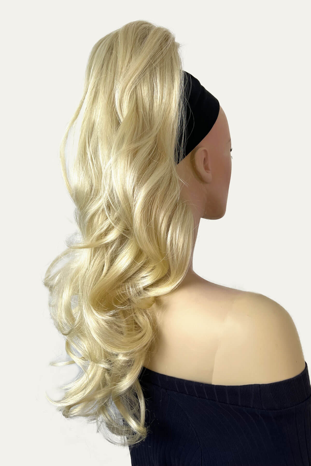 Curly ponytail hairpiece extension: Katy blonde 613