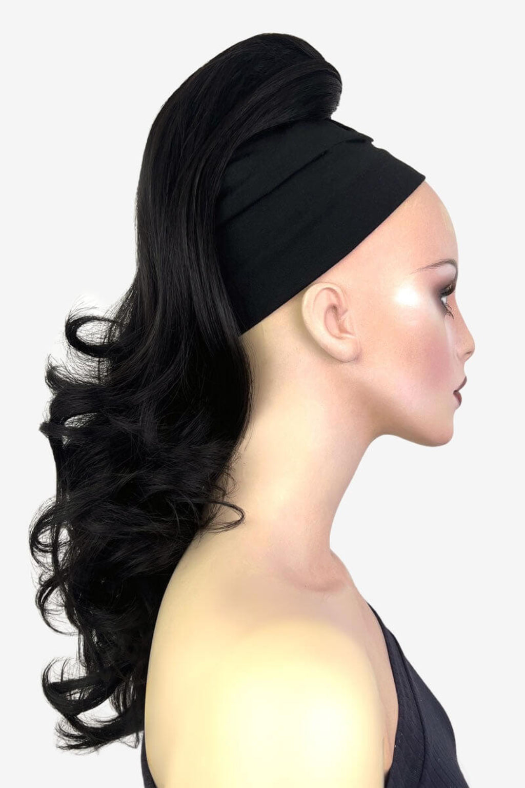 Wavy ponytail hairpiece extension: Casey dark brown