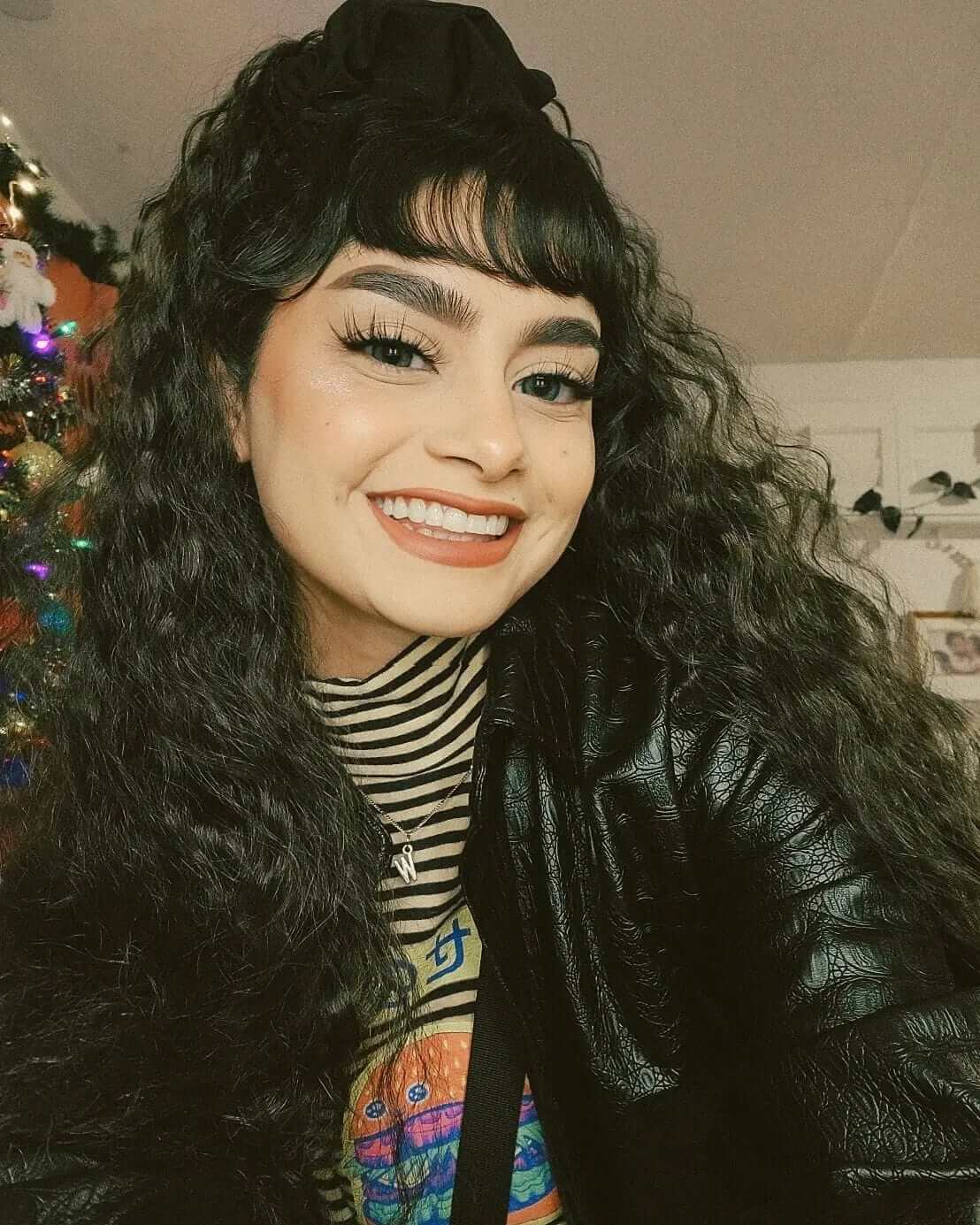 Extra long ponytail extension with long loose spirals: Kaia dark brown 4