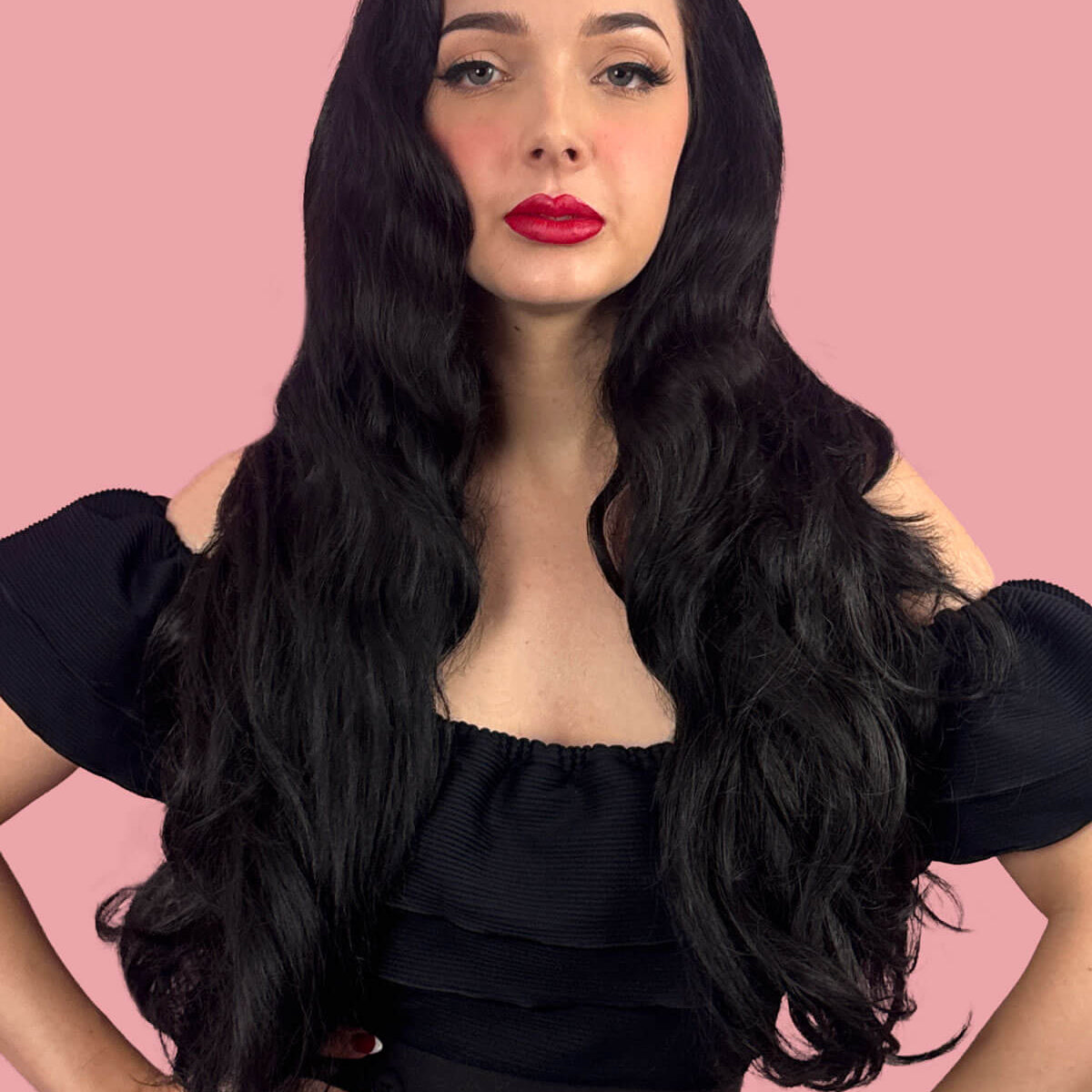 Demi-perruque Synthétique Noire 40cm REF 21/1b - Extension Cheveux Mode