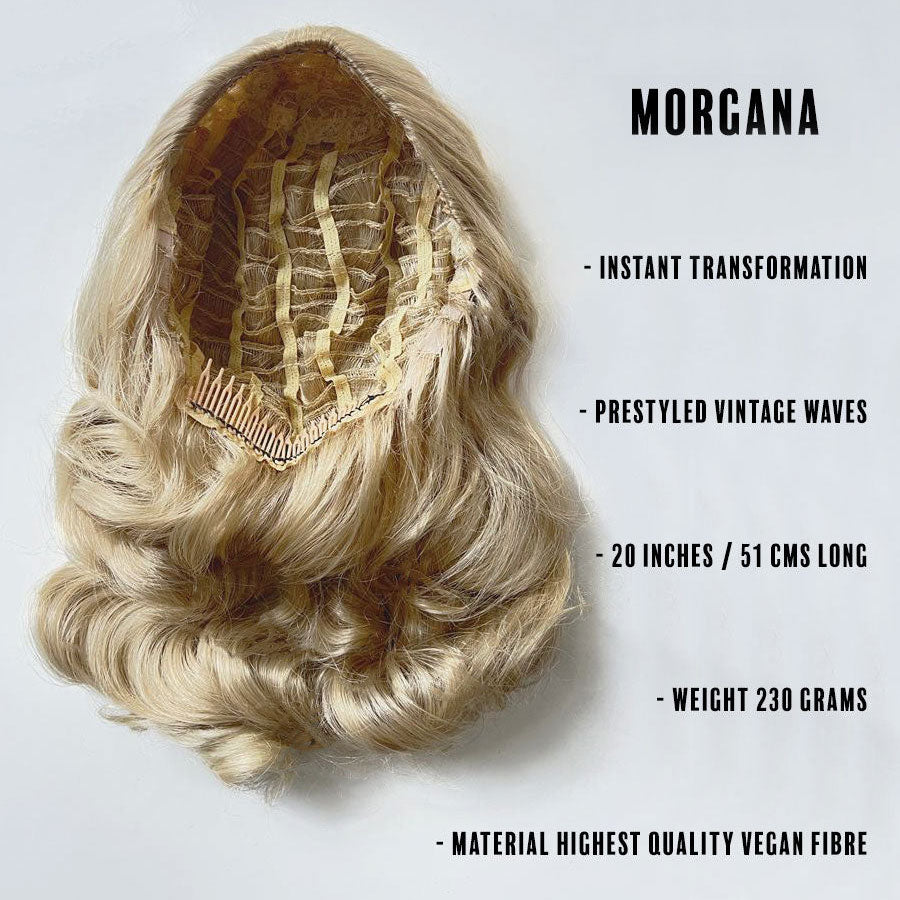 1950s style half wig hairpiece with beautiful waves: Morgana