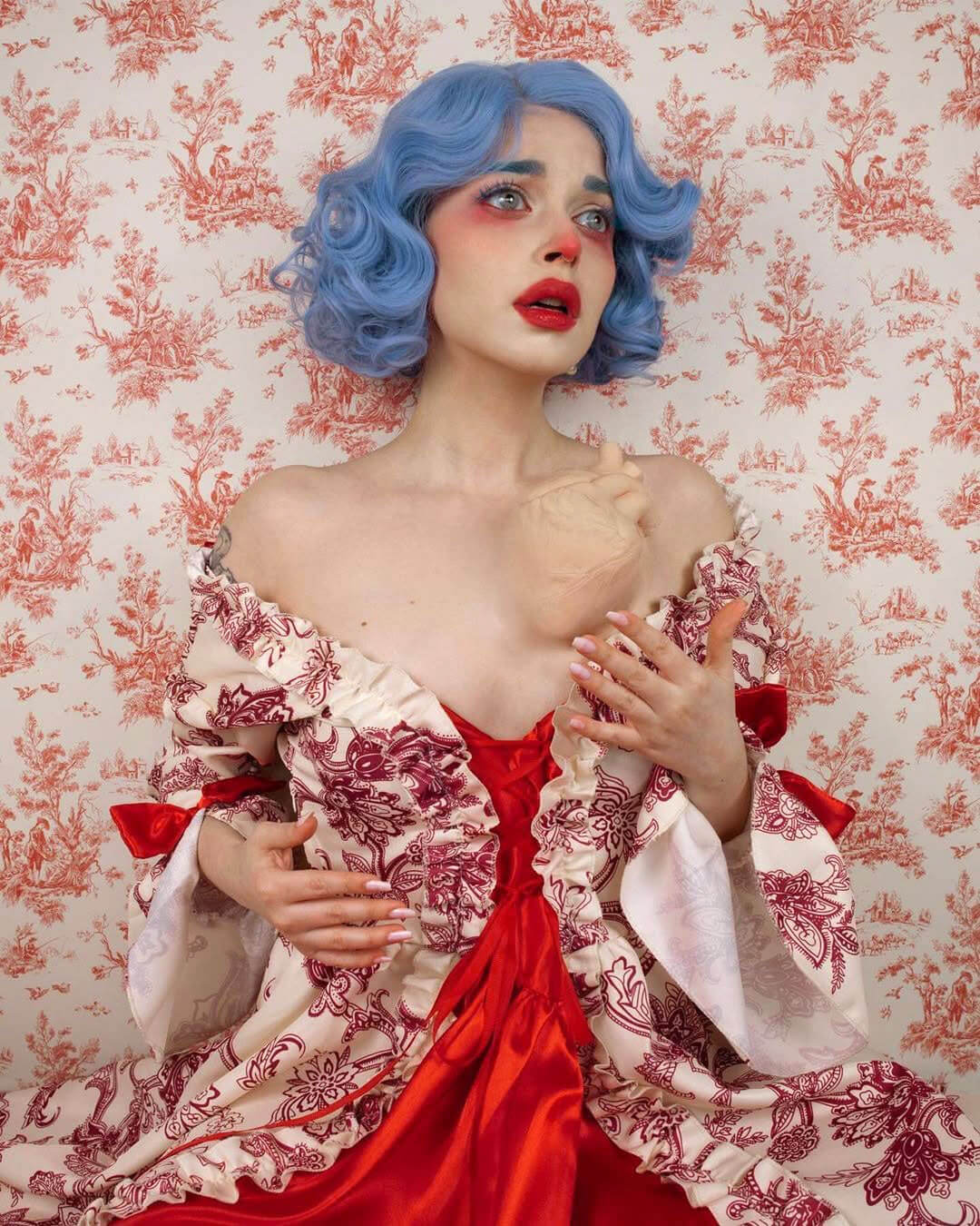 Blue pinup wig, lace front, vintage style: Leanora