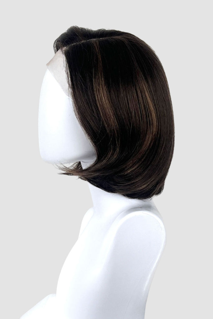 Lacefront wig, Italian bob, brown with blonde highlights: Lucia