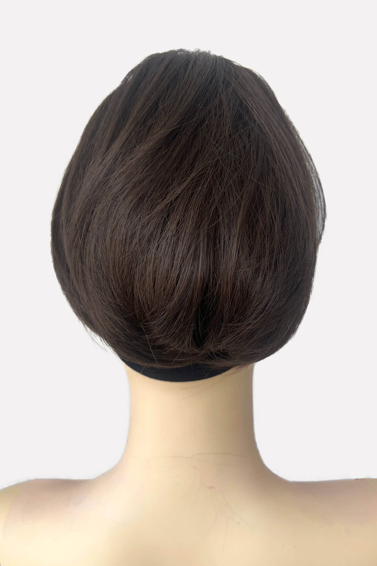 Mannequin wearing Short beehive ponytail hairpiece: Sherri chestnut brown 8
