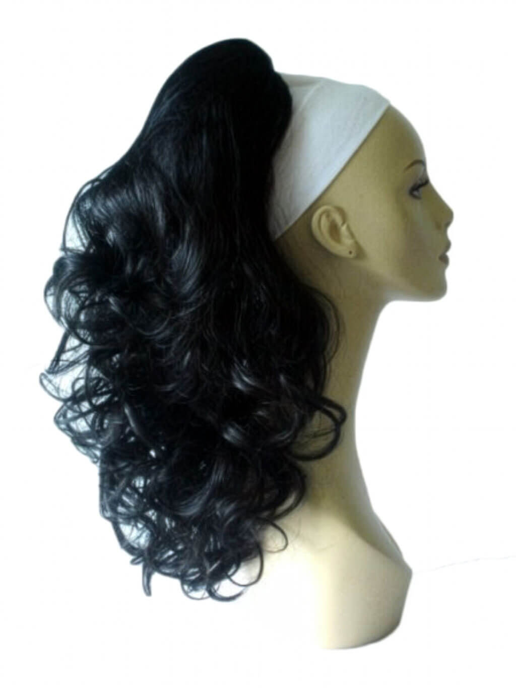 Curly ponytail hairpiece extension: Katy black 1b