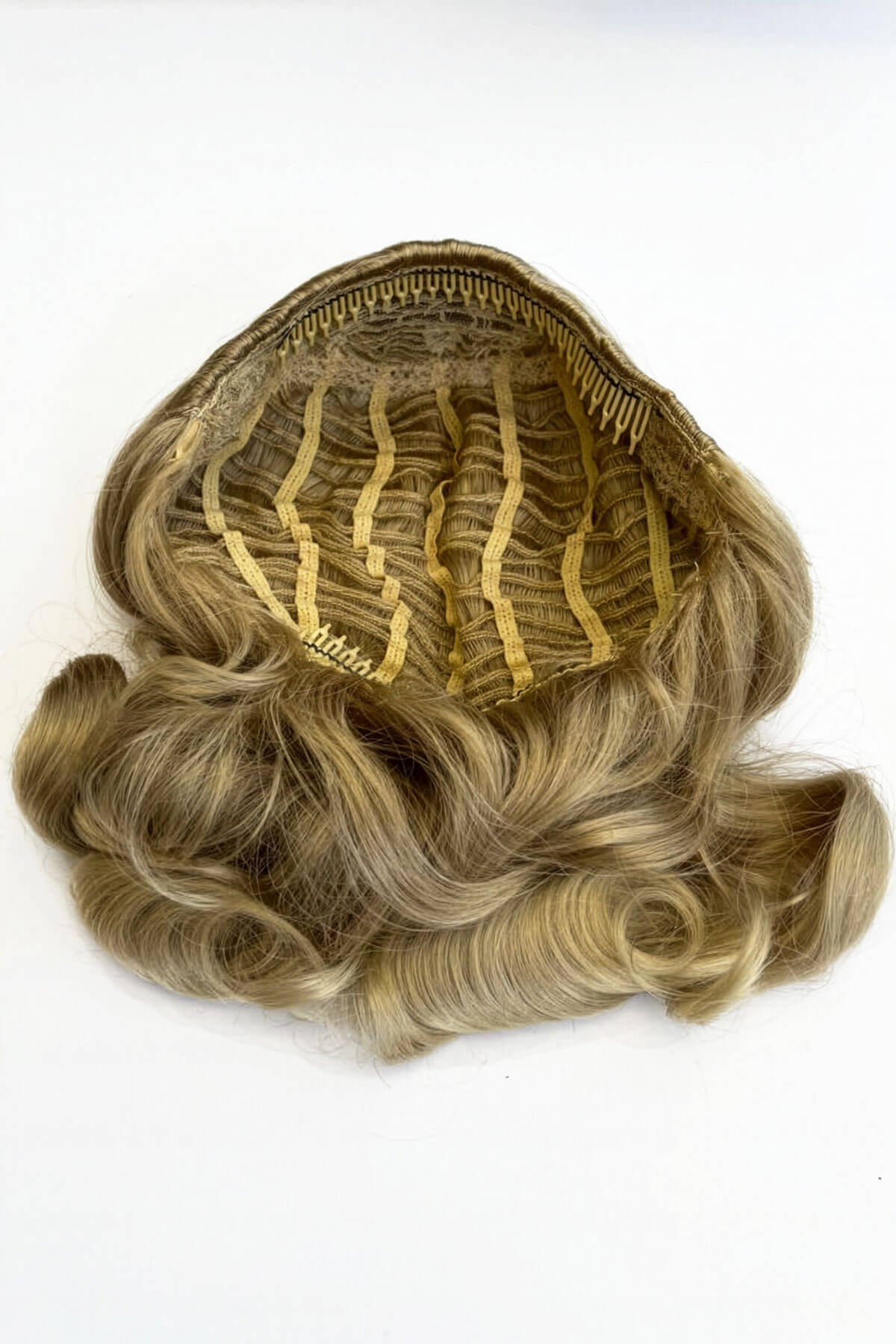 1940s style half wig hairpiece with beautiful marcel waves: Virginia blonde 613T24