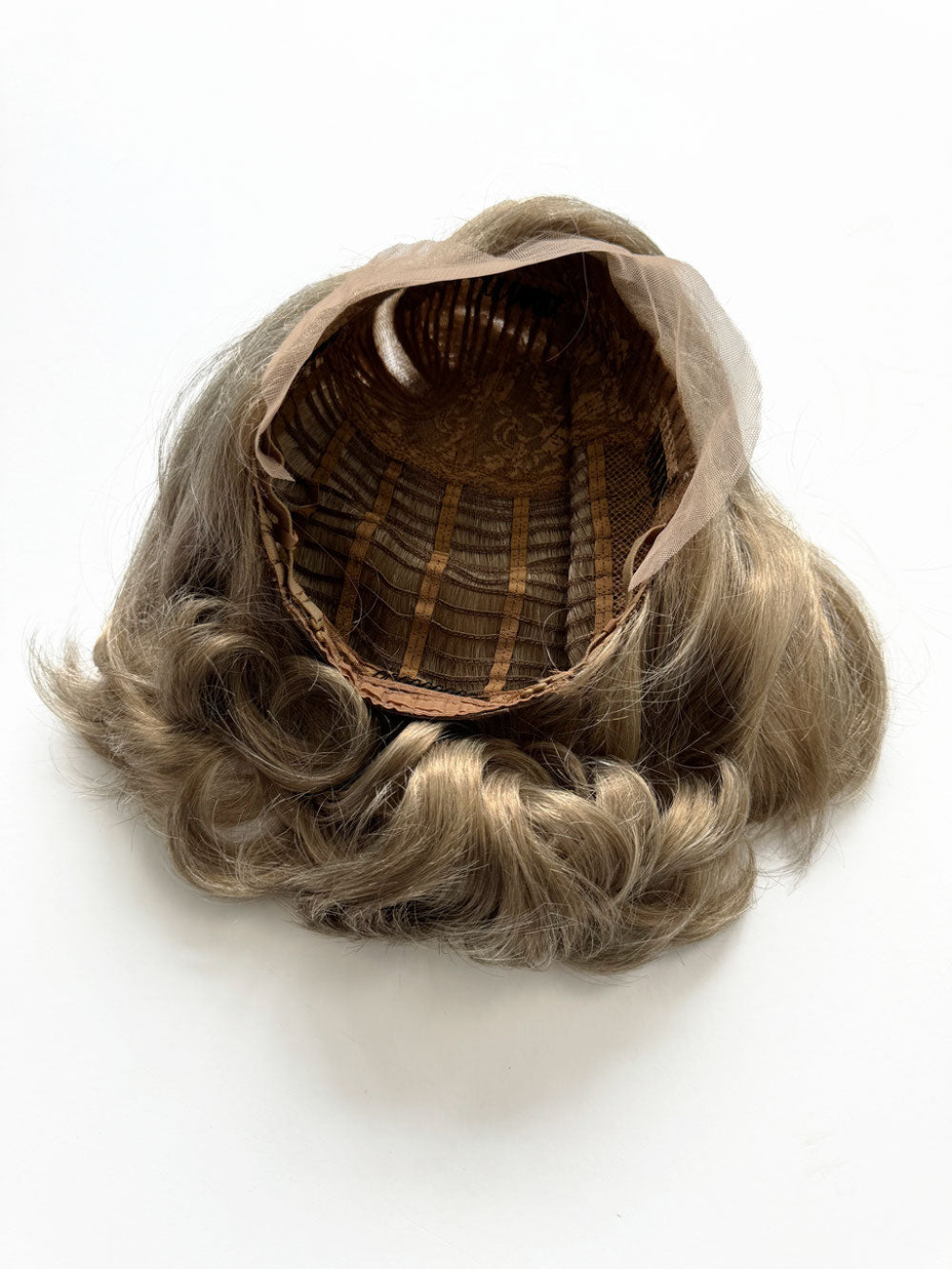 Dark golden wig, lace front, rockabilly style with victory rolls: Bobbie