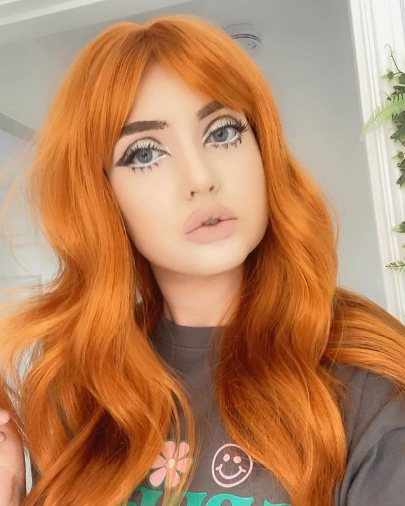 Long ginger wig with cascading waves: Davina AnnabellesWigs
