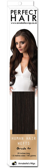 Human hair weft (weave) hair extensions, 20 inches/51 cm long