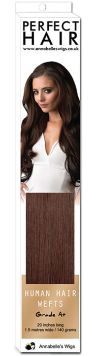 Human hair weft (weave) hair extensions, 20 inches/51 cm long