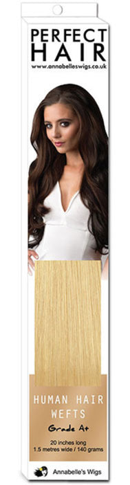 Human hair weft (weave) hair extensions, 20 inches/51 cm long