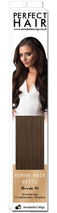 Human hair weft (weave) hair extensions, 20 inches/51 cm long