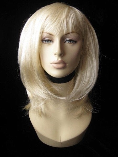 Blonde mid-length wig, face frame, layered style, light blonde 613: Lilly