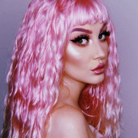 Annabelle's Wigs synthetic wig Crimped pink wig, long, in two colour pink ombre: Peony