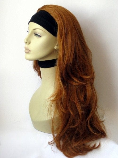 Annabelle's Wigs synthetic wig Ginger wavy half wig hairpiece extension (3/4 wig): Eris