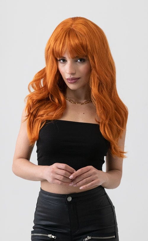 Long ginger wig with cascading waves: Davina AnnabellesWigs
