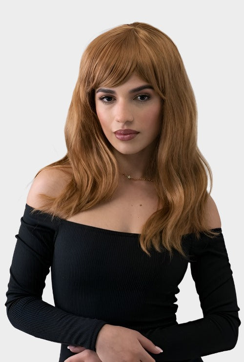 Golden brown wig with long waves: Carmella freeshipping - AnnabellesWigs