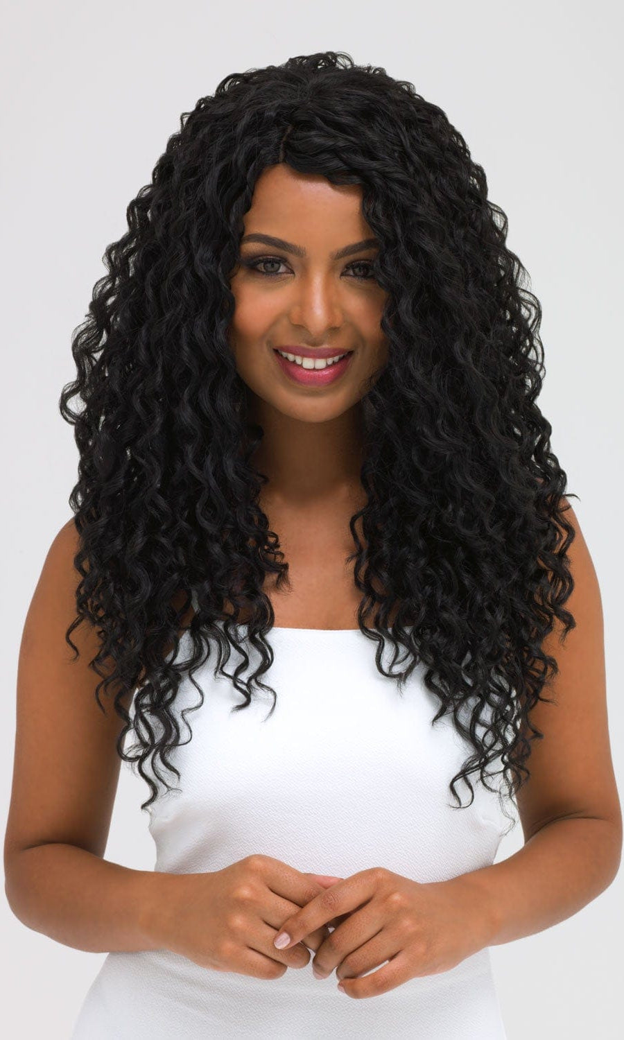 Black, long, corkscrew curly lace front wig: Jessica freeshipping - AnnabellesWigs