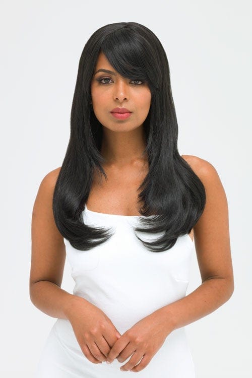 Black wig, razor cut, face frame: Corina freeshipping - AnnabellesWigs