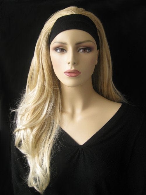 Annabelle's Wigs synthetic wig Long blonde half wig hairpiece (3/4 wig) loose curls: Frankii
