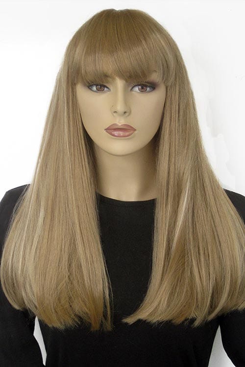 Annabelle's Wigs synthetic wig Long blonde wig with Highlights and straight fringe: Tilly