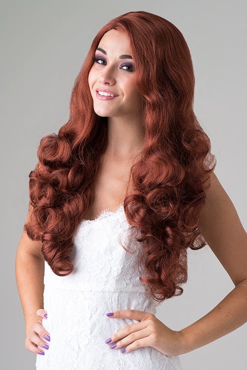 Copper red wig, long and curly: Porzia freeshipping - AnnabellesWigs