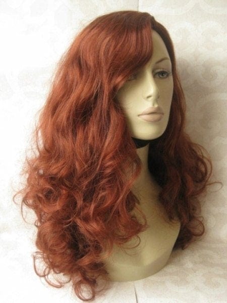 Copper red wig, long and curly: Porzia freeshipping - AnnabellesWigs