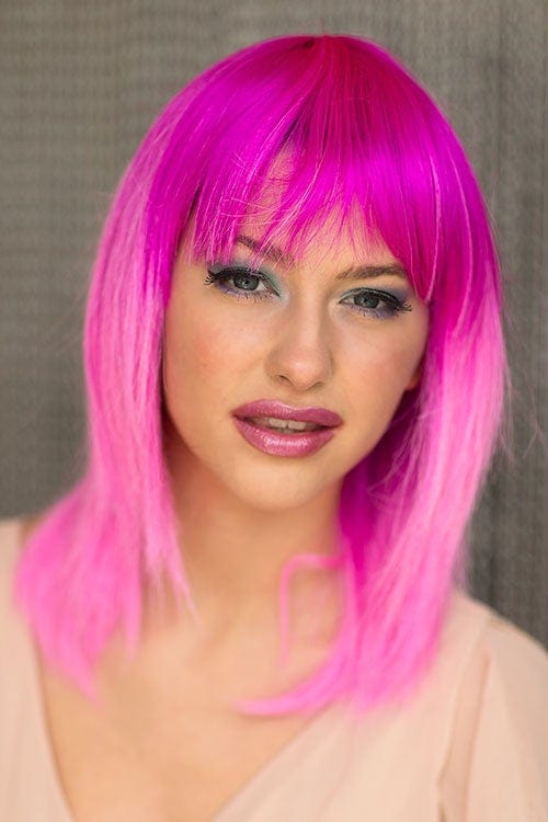 Pink dip dye wig (ombre), straight: Hetty freeshipping - AnnabellesWigs