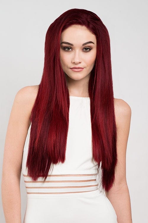 Red half wig hairpiece, poker straight: Dawn freeshipping - AnnabellesWigs