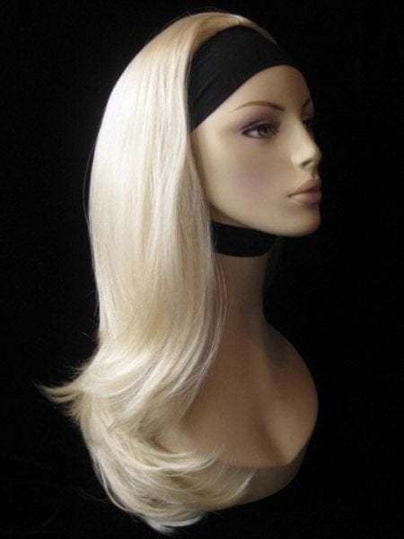 Annabelle's Wigs synthetic wig Straight blonde half wig hairpiece (3/4 wig), layered: Autumn