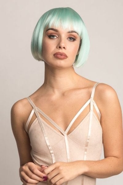 Ombre Turquoise And Platinum Blonde Short Bob Wig: Eunice freeshipping - AnnabellesWigs