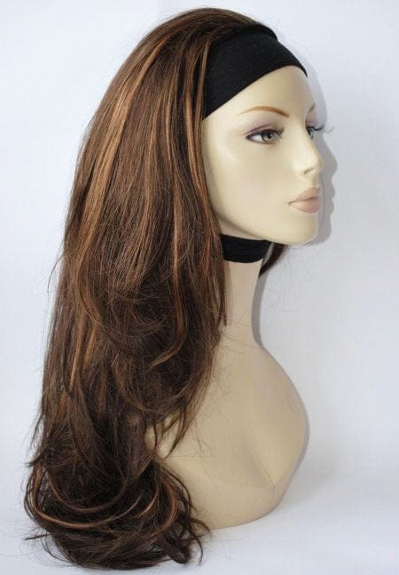 Brown half wig with blonde highlights: Rebecca