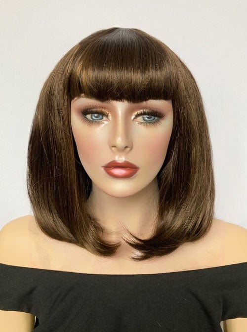 Wig with a short fringe, brown with blonde highlights: Jill freeshipping - AnnabellesWigs