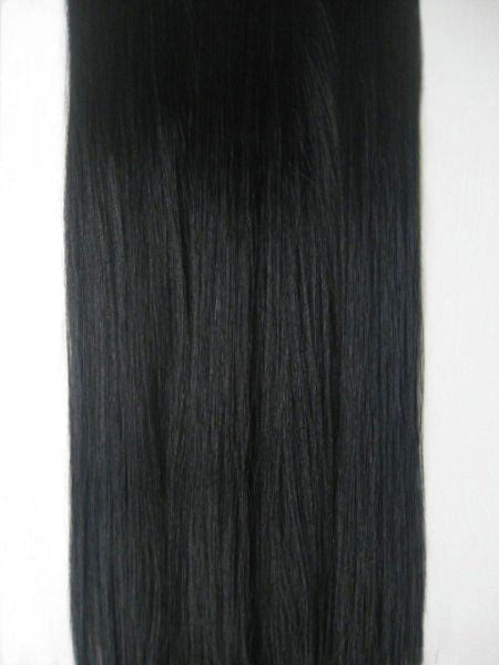 Clip-in hair extensions, straight, 6 piece, full head, 150g, 24 inches long black 1B