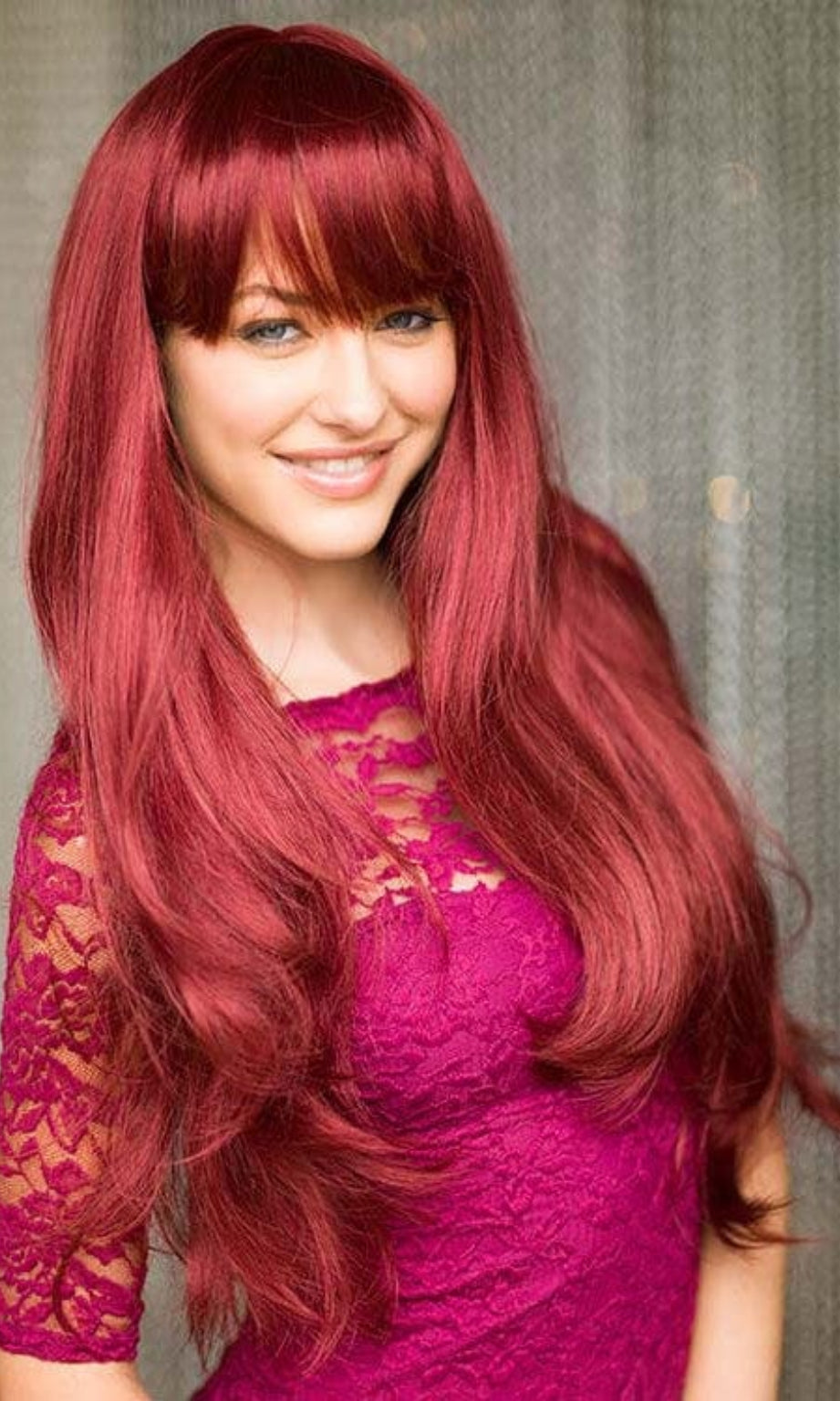 synthetic wig Long red wig, gently layered: Nina