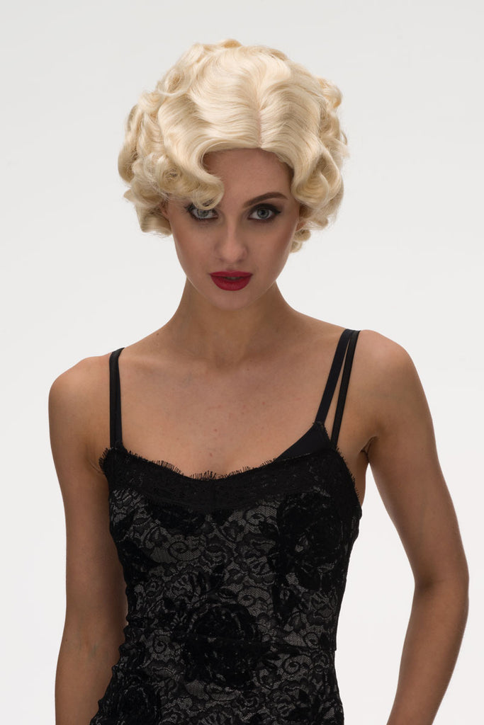 Blonde 1920s 1930s style wig, short with finger waves: Diva