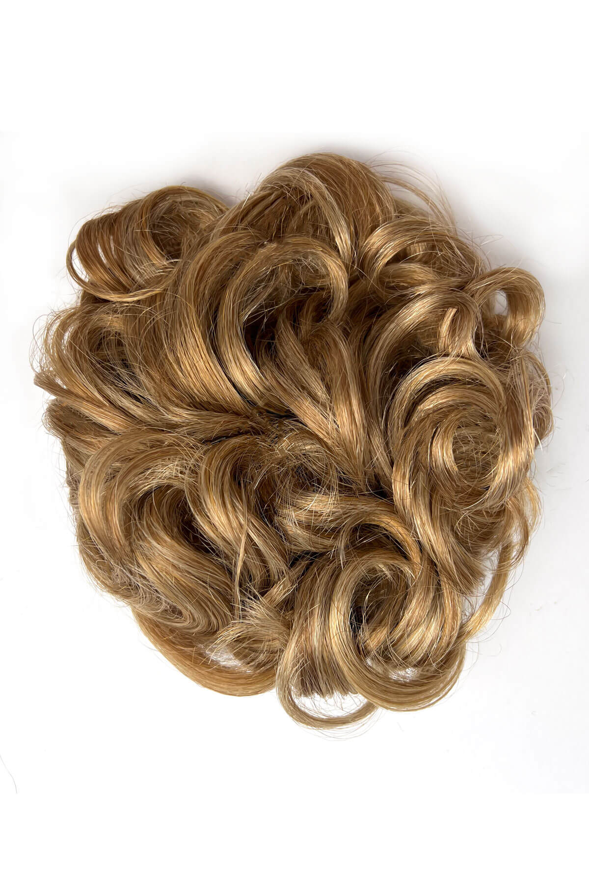 Blonde hair bun accessory on a white background.  Hair poodle clip-in hairpiece bun vintage style 1950s: Lucille blonde 24BH613