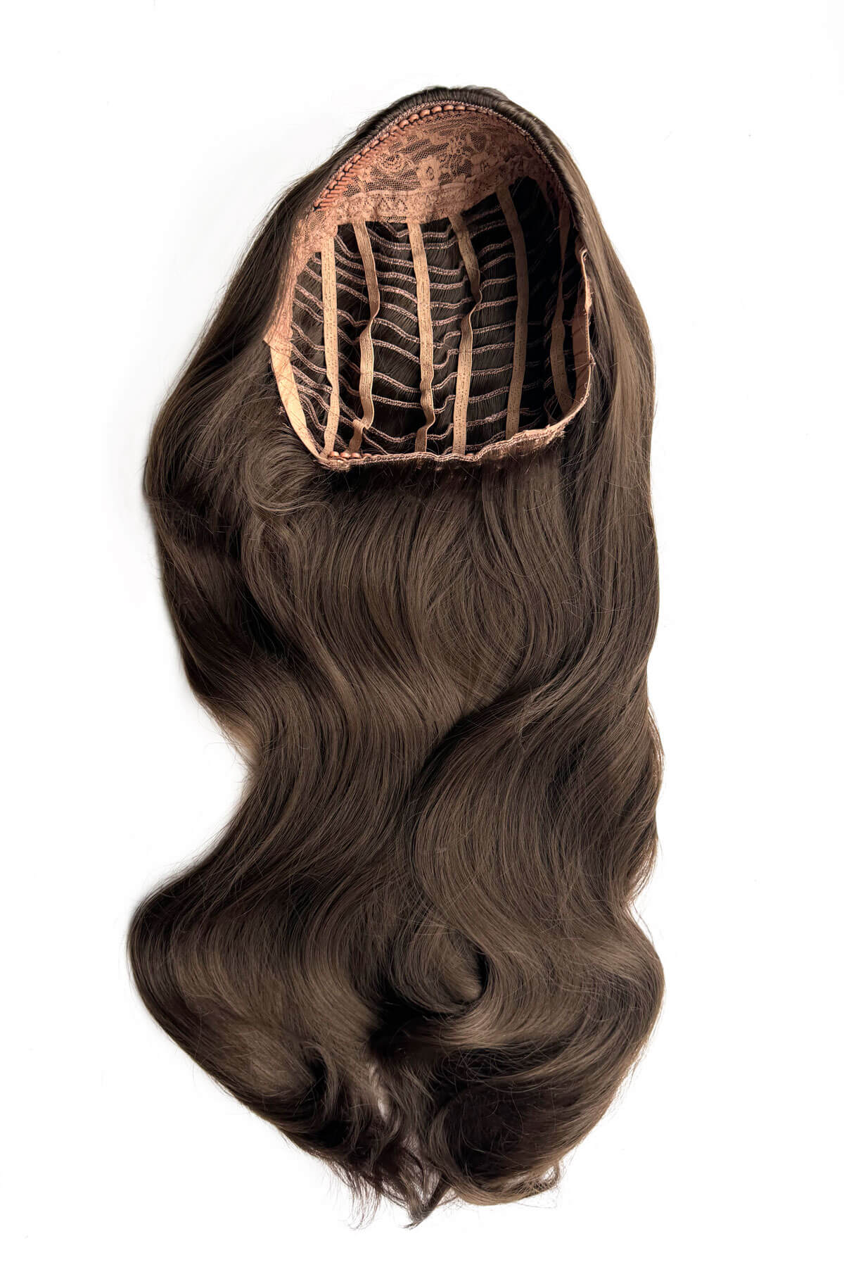 Brown half wig. Heat styleable half wig hairpiece, long wavy, Flexihair: Antoinette chestnut brown 8