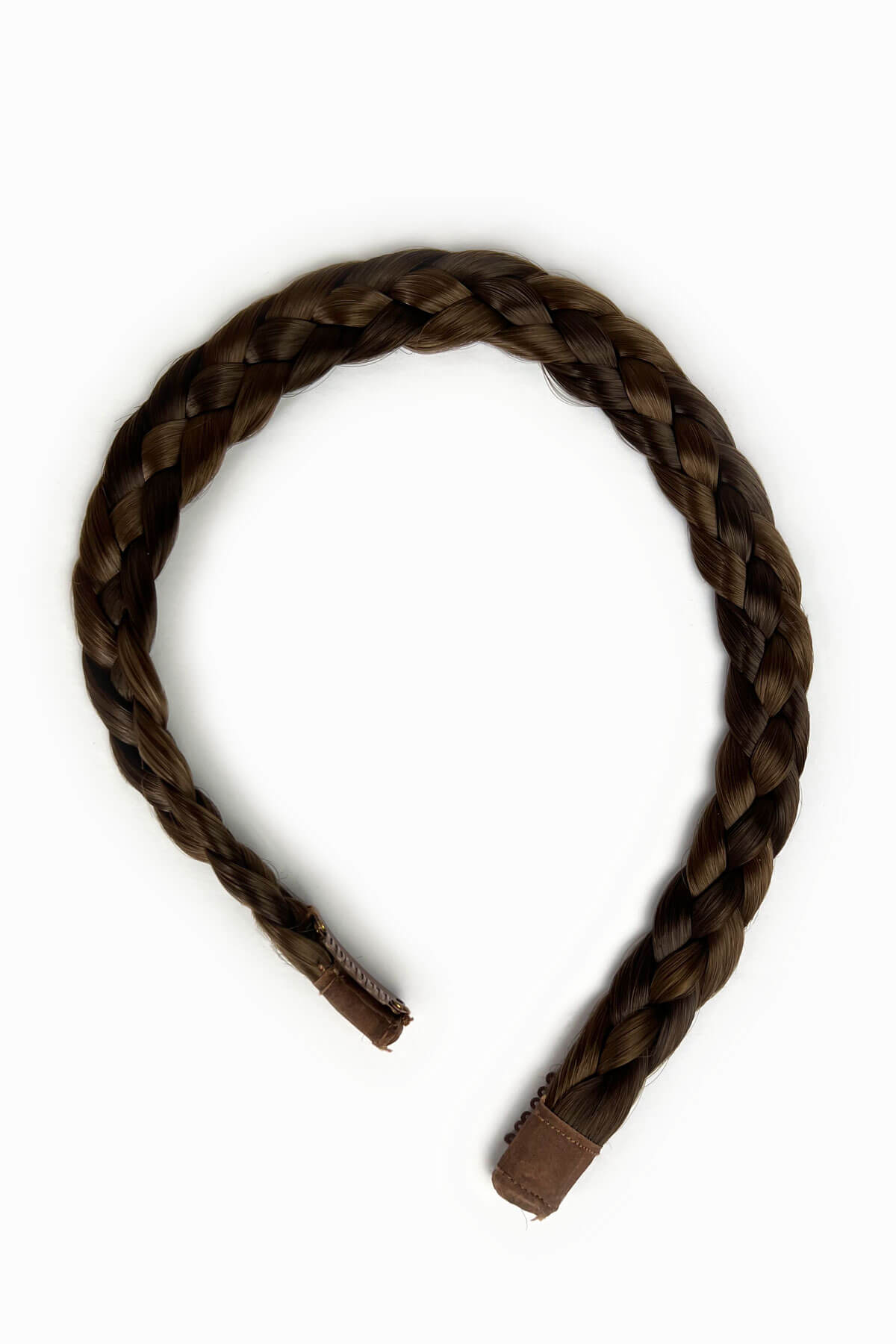Brown braided headband on a white background. brown 10-12