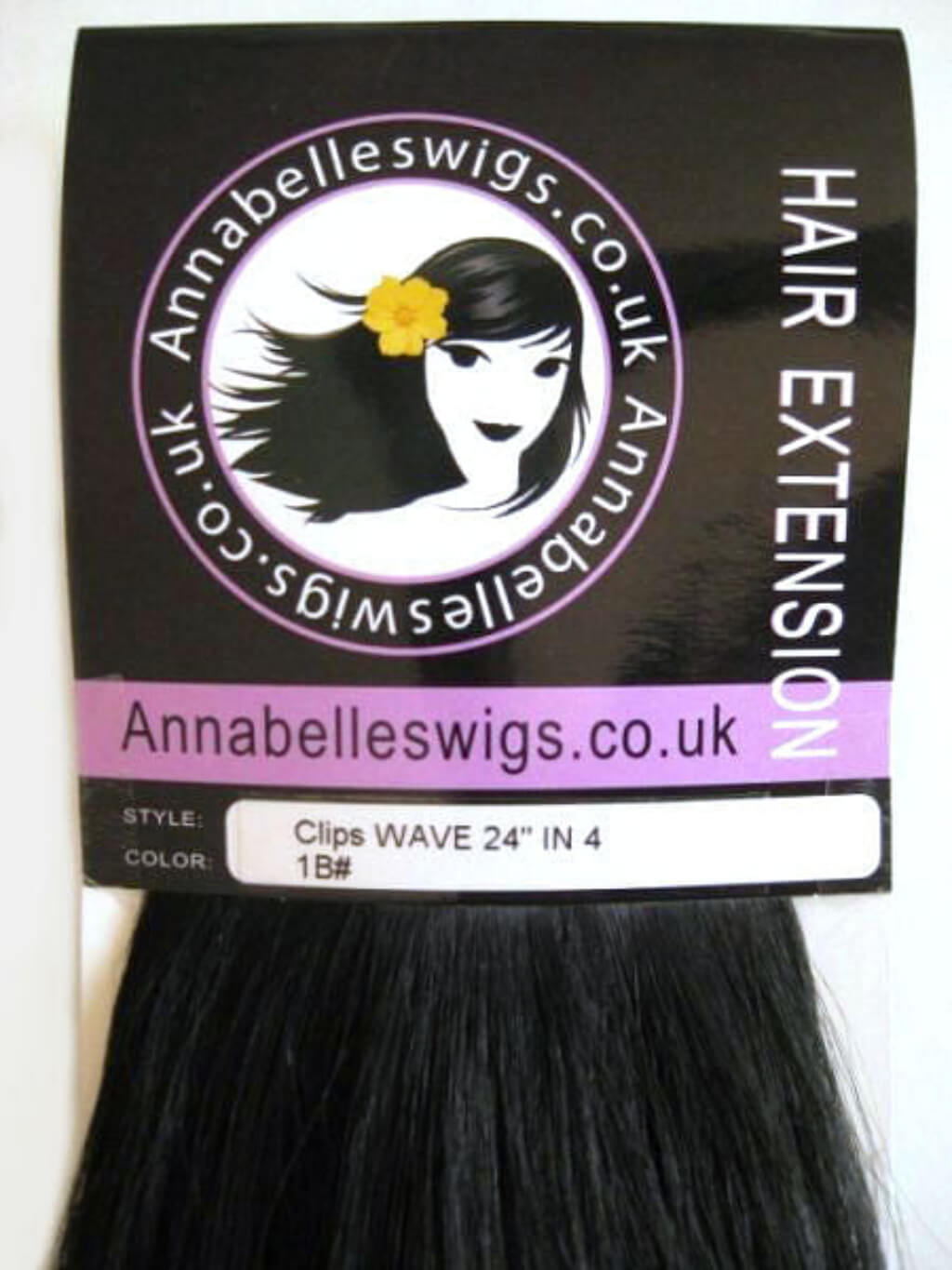 Clip-in hair extensions, 6 piece, full head, 150g black 1b