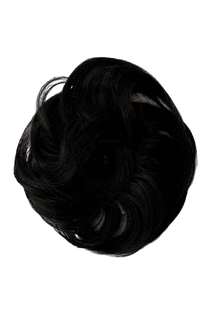 Scrunchie bun hairpiece, easy updo messy bun: Betsy colour black 1B