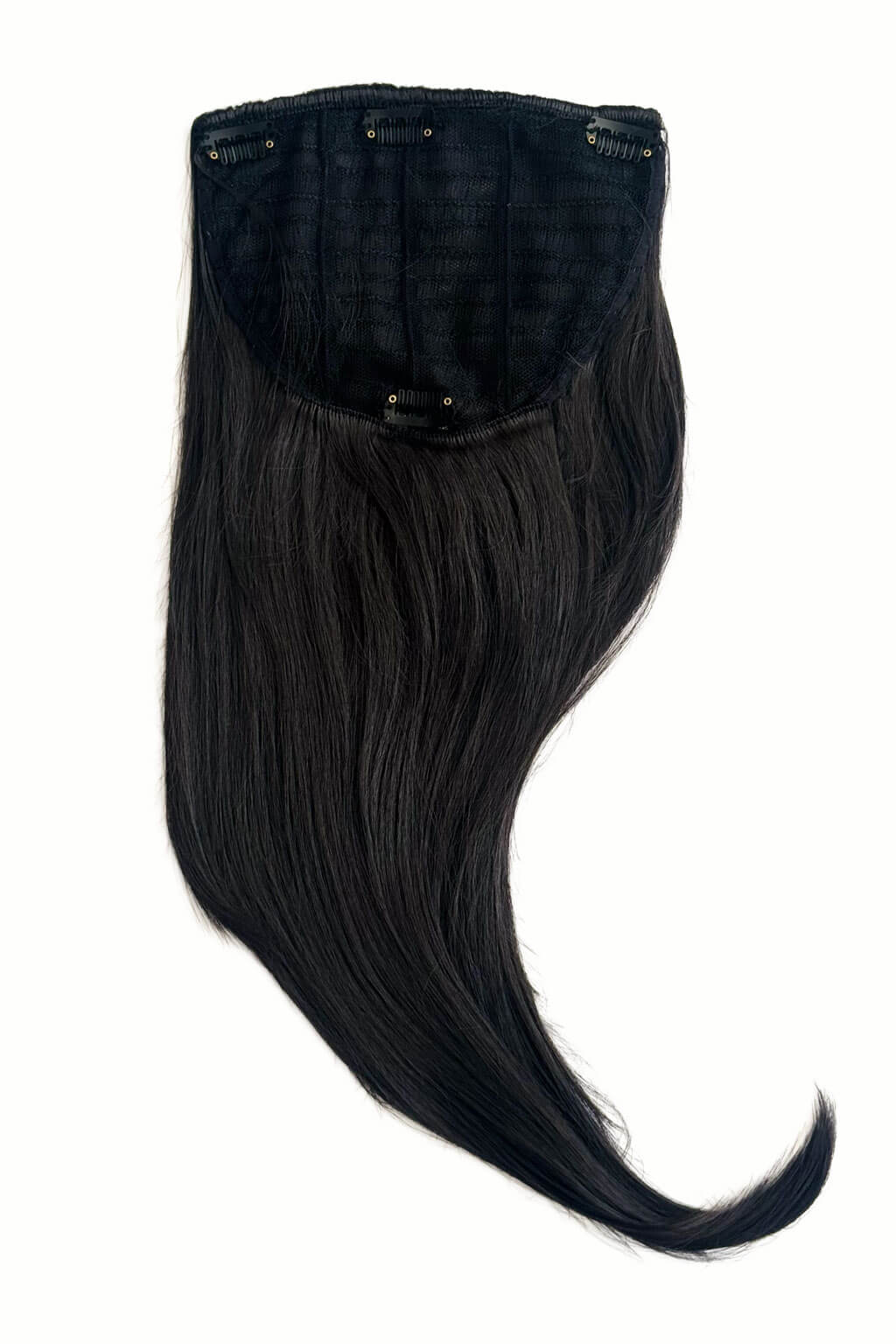 Dark brown hair extension on a white background. Volume and Height Booster Hairpiece: Blaise dark brown 4