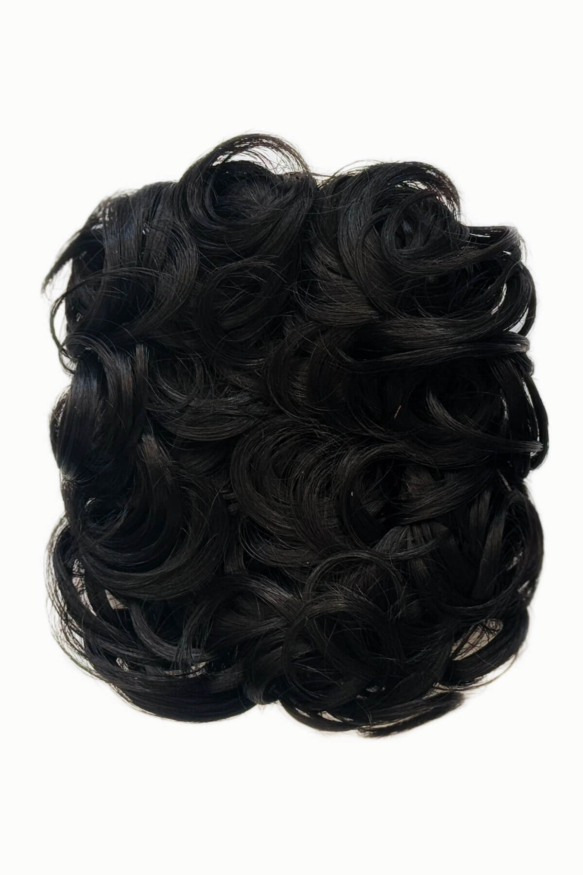 Black hair bun extension on a white background. Jet black 1