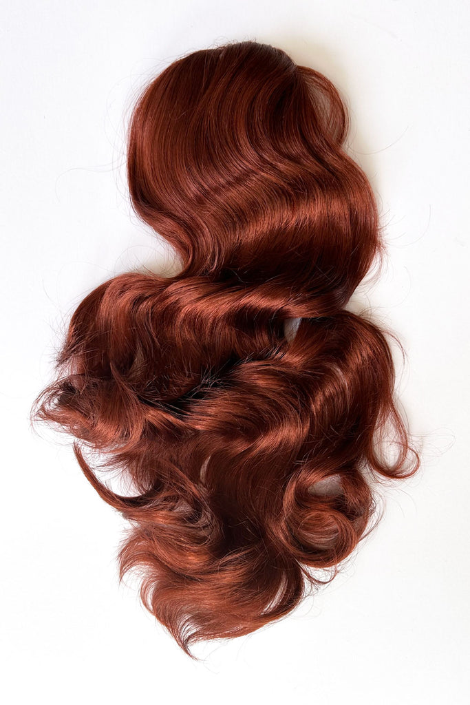 Double volume hairpiece extension: Naomi copper red