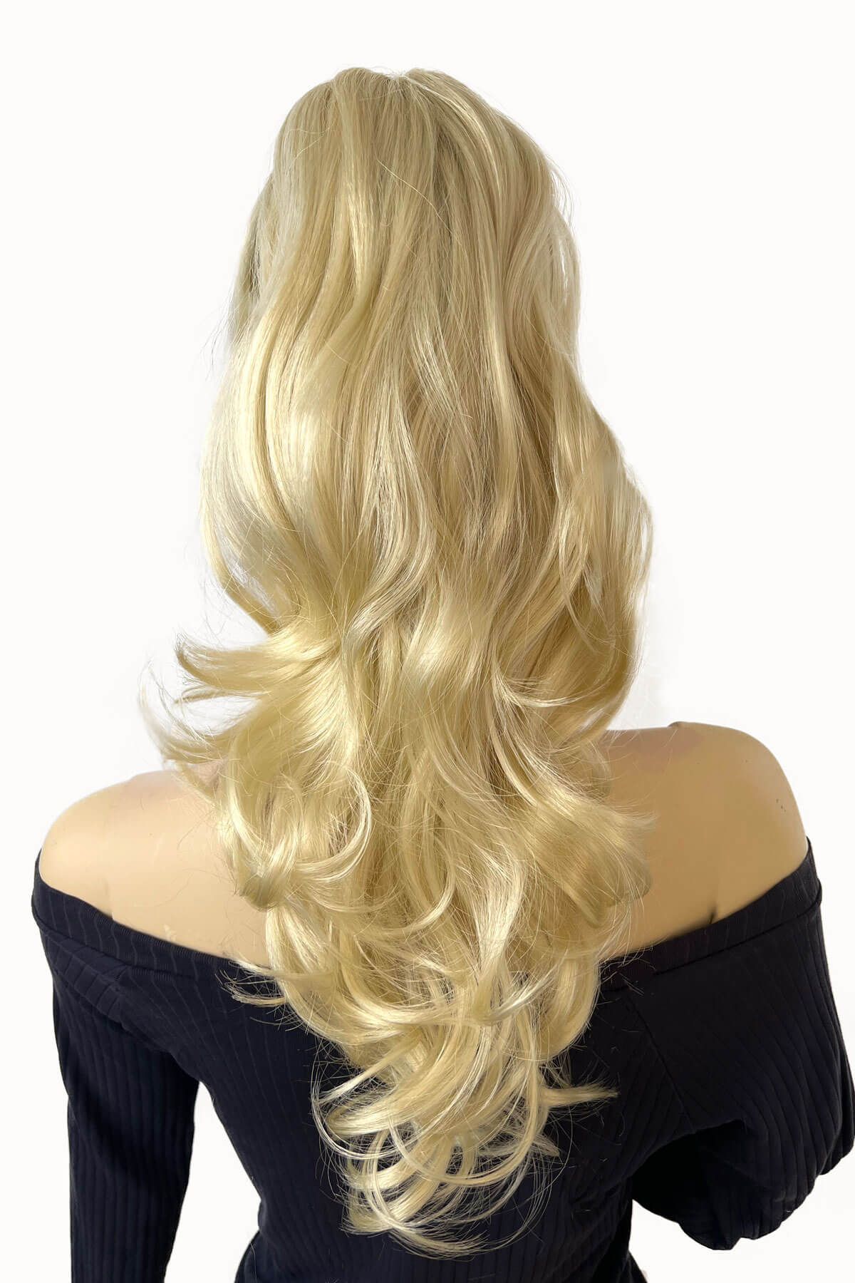 Curly ponytail hairpiece extension: Katy blonde 613
